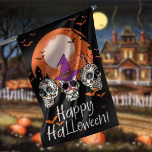 Happy Halloween Skull Garden Flag – 12×18 Garden Flag