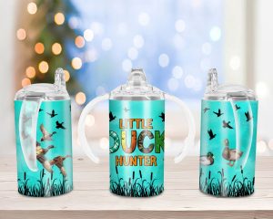 Western Little Duck Hunter Sippy Cup Sublimation Design