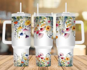 Wildflowers 40 Oz 2 Piece Tumbler Wrap