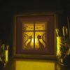 Window Cat 3D Paper Cut Light Box Template