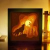 Wolf Mountain 3D Paper Cut Light Box Template