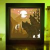 Wolf Team 3D Paper Cut Light Box Template