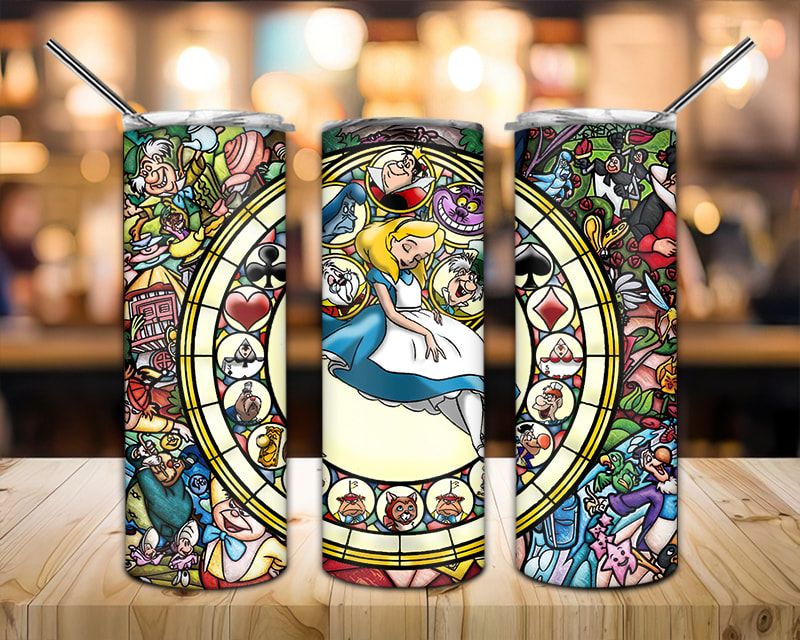 Wonderland Stained Glass Tumbler Png Wonderland Stained Glass Tumbler Png