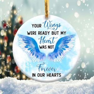 Your Wings Were Ready Ornament Png, Round Christmas Ornament