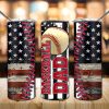 Baseball Dad American Flag Tumbler PNG