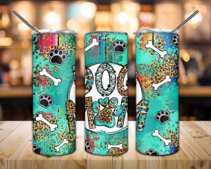 Dog Mom Leopard Tumbler PNG