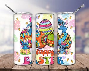 Happy Easter Bunny Stitch Tumbler PNG