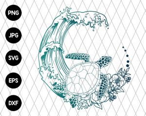 Turtle Wave Flower Svg file