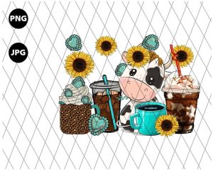 Western Cow Coffee Cups Png