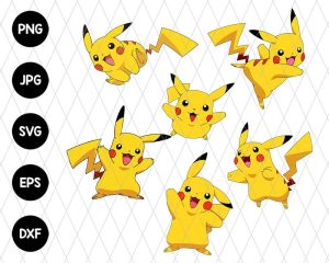6 Pack Bundle Pikachu Svg File