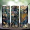 Acohol Ink Dragonflies Tumbler Png