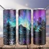 Alcohol Ink Northen Lights Tumbler PNG