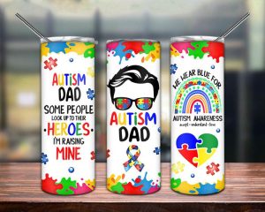 Autism Dad Tumbler PNG