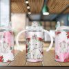 Baby Pink Elephant Straight Sippy Cup Sublimation Design