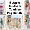 Bundle 5 Agate Confetti Tumbler PNG