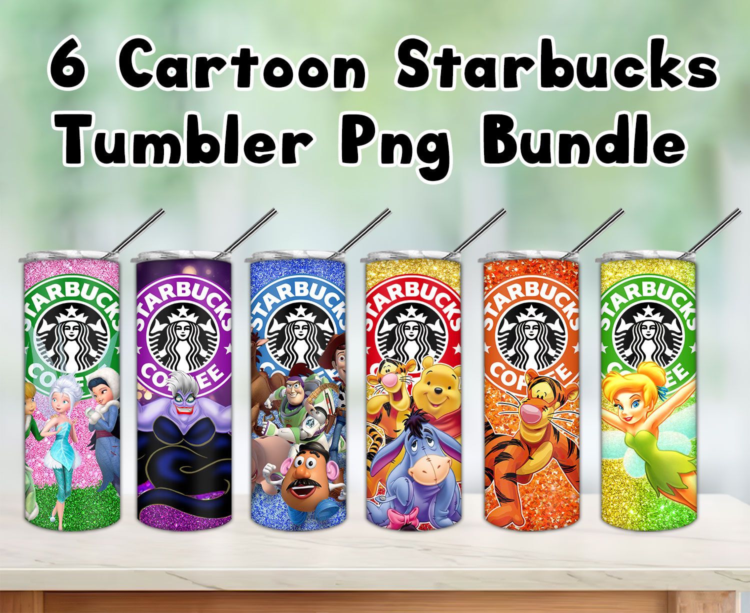 Bundle 6 Cartoon Characters Tumbler PNG Bundle 6 Cartoon Characters Tumbler PNG