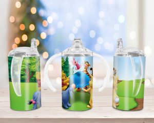 Cartoon Pooh Sippy Cup Sublimation Design