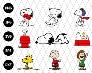 Cartoon Snoopy Dog Bundle Svg file