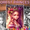 Cute Forest Princess Grey Scale Coloring Pages