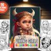 Cute Viking Girl Coloring Book with 20 Adorable Coloring Pages for Kids and Adults