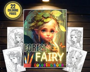 Delicate Forest Fairy Fantasy Coloring Book with 20 Enchanting Pages for Kids and Adults