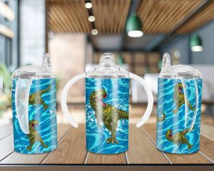 Dinosaurs Straight Sippy Cup Sublimation Design