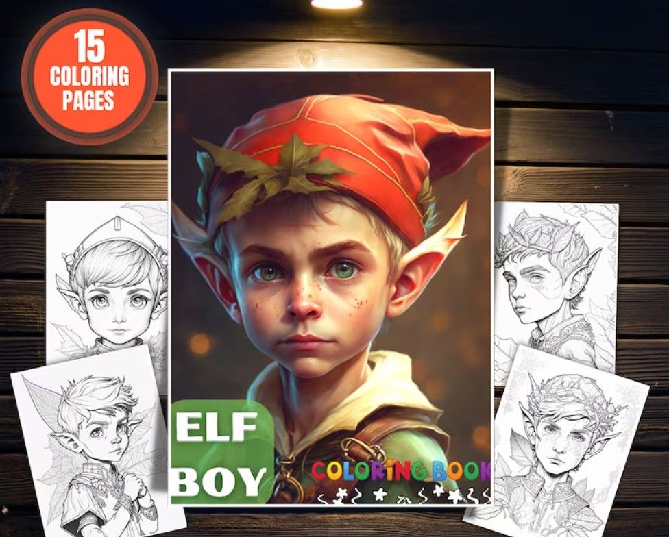 Elf Boy Coloring Book with 15 Enchanting Pages for Kids and Adults Elf Boy Coloring Book with 15 Enchanting Pages for Kids and Adults