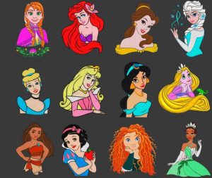 Embroidery design 12 set princess