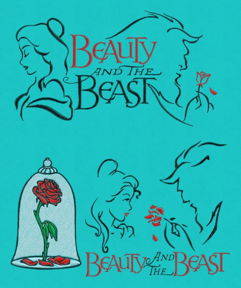 Embroidery Design Belle Beauty Beast Embroidery Design Belle Beauty Beast