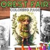 Enchanting Forest Fairy Coloring Pages-Dark and Light Grey Scale Variations