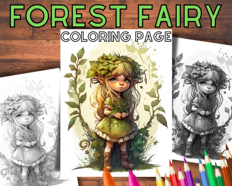 Enchanting Forest Fairy Coloring Pages-Dark and Light Grey Scale Variations Enchanting Forest Fairy Coloring Pages-Dark and Light Grey Scale Variations
