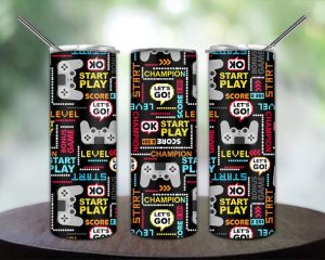 Gamer Retro Tumbler Png