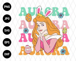 Happy Easter Princess Aurora Svg file