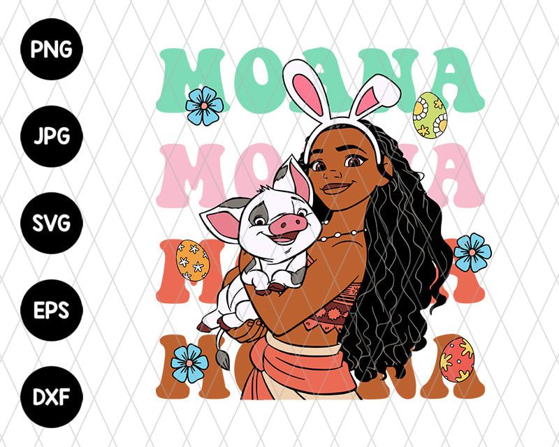 Happy Easter Princess Moana Svg file Happy Easter Princess Moana Svg file