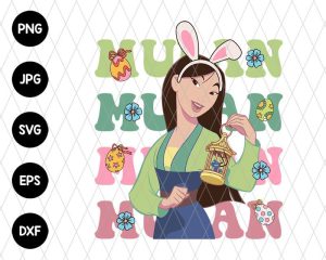 Happy Easter Princess Mulan Svg file