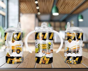 Kids Truck Sippy Cup Sublimation Design