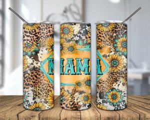 Mama Gemstone Cowhide Tumbler PNG