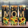 Mom Sunflower Glitter Tumbler PNG