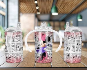 Purple Minnie Sippy Cup Sublimation Design