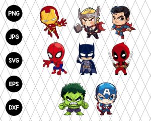 Superheroes Marvel Bundle Svg file