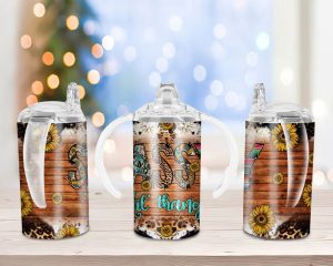 Western Sassy Lilthang Sippy Cup Sublimation Design