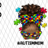 Afro Bun Autism Mom Png