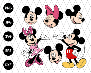 6 Pack Bundle Mickey And Minnie Svg File