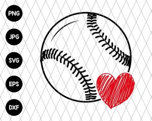 Baseball Heart Svg file