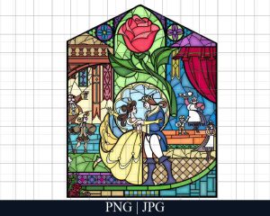 Beauty and The Beast Stained Glass Png Files
