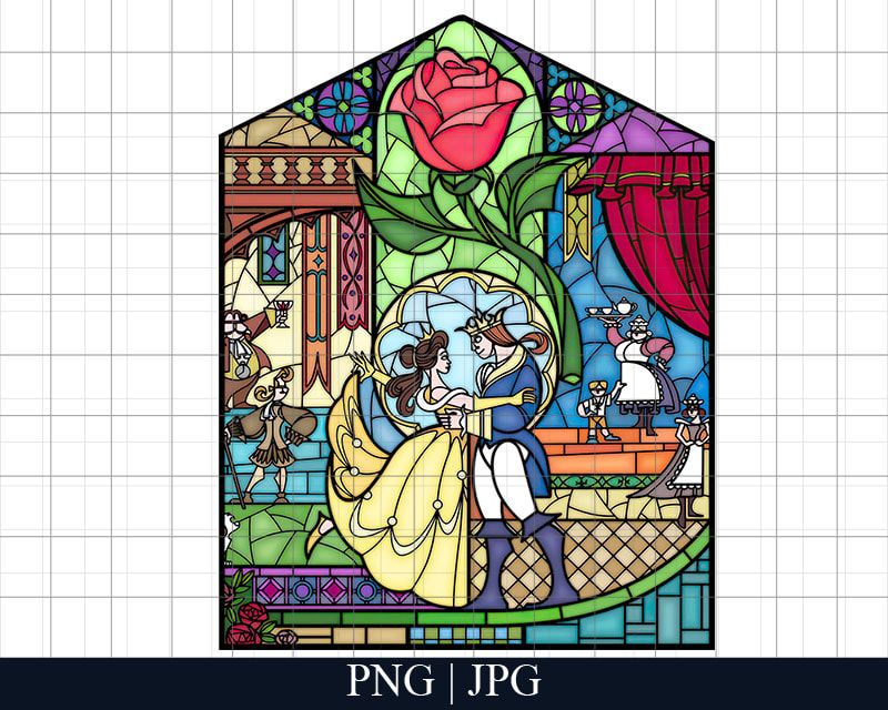 Beauty and The Beast Stained Glass Png Files Beauty and The Beast Stained Glass Png Files