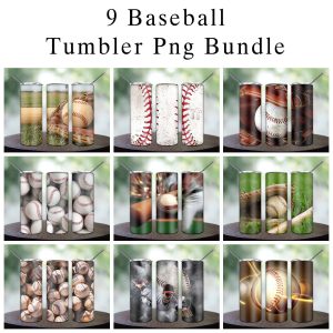 Bundle 9 Baseball Tumbler PNG