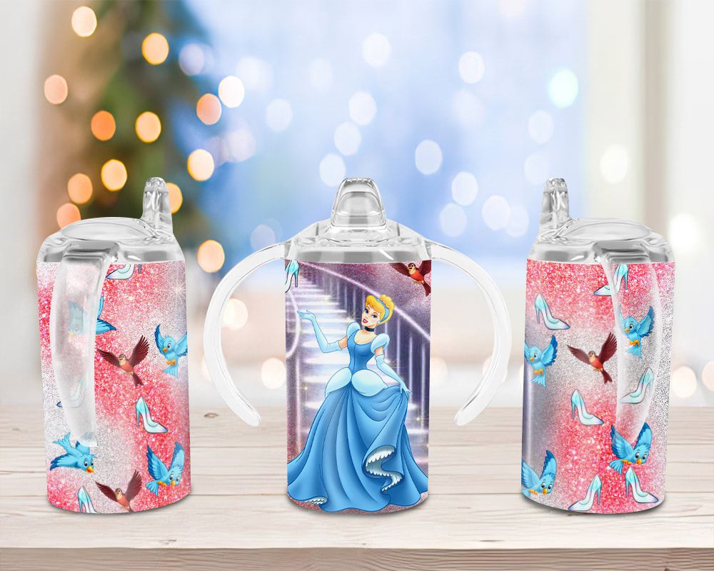 Cinderella Princess with Blue Sippy Cup Sublimation Design Cinderella Princess with Blue Sippy Cup Sublimation Design