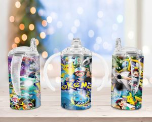 Kid Movies Pokemon Pikachu Sippy Cup Sublimation Design