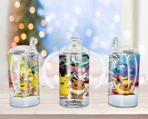 Kid Movies Pokemon Pikachu Sippy Cup Sublimation Design
